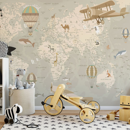 Papier peint contemporain - MAPPA DEL TESORO - rimura Srl - en fibre de verre / en polyester / en vinyle