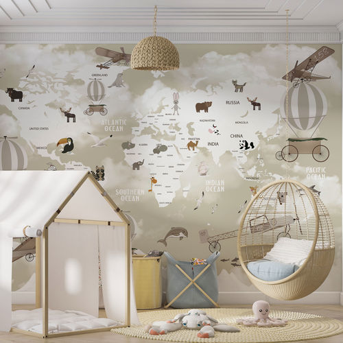 Papier peint contemporain - MONDO ANIMALE - rimura Srl - en fibre de verre / en polyester / en vinyle