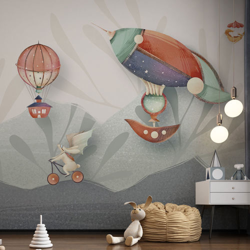 Papier peint contemporain - CHASING BALLONS - rimura Srl - en fibre de verre / en polyester / en vinyle