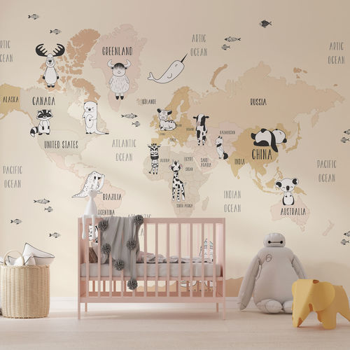 Papier peint contemporain - AROUND THE WORLD - rimura Srl - en textile non-tissé / en fibre de verre / en polyester