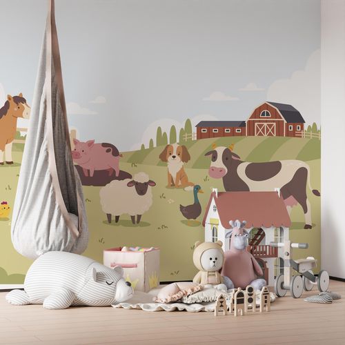Papier peint contemporain - OLD MAC DONALD - rimura Srl - en textile non-tissé / en fibre de verre / en polyester