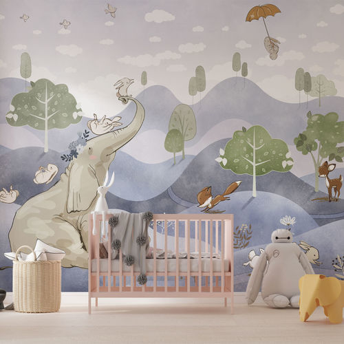 Papier peint contemporain - ELEPHANT HILL - rimura Srl - en fibre de verre / en polyester / en vinyle