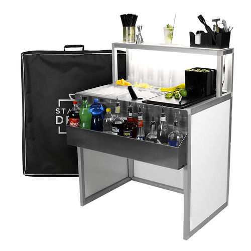 Comptoir de bar - AURA 90 - Omega Station srl - à cocktail / en aluminium / en acier inoxydable