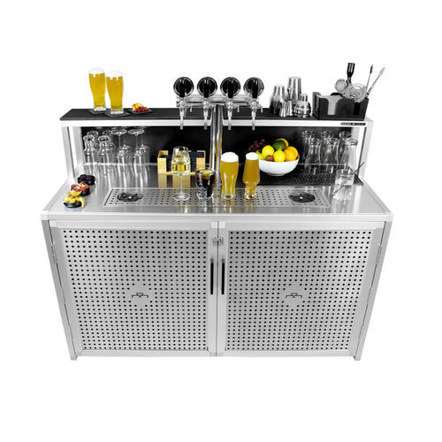 Comptoir de bar - COMPLETE - Omega Station srl - avec tireuse à bière / en aluminium / en acier inoxydable