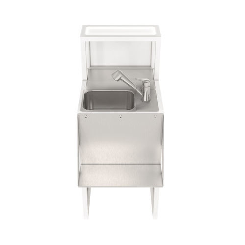 Meuble évier en acier inox - Deus 5 O102000 - Omega Station srl - sur pieds / professionnel / pour bar