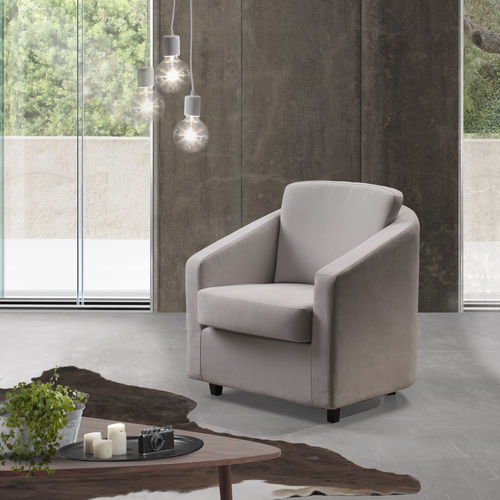 Fauteuil contemporain - Believe - IL BENESSERE - en tissu / en cuir / en bois