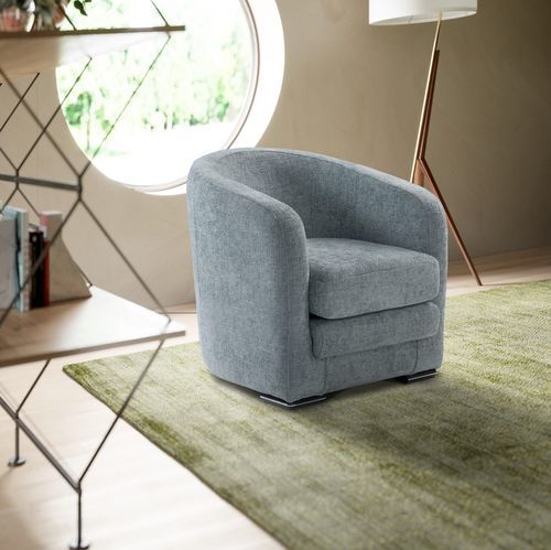 Fauteuil contemporain - Kelly - IL BENESSERE - en tissu / en cuir / en bois