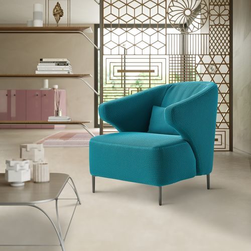 Fauteuil contemporain - Matilde - IL BENESSERE - en tissu / en cuir / en bois