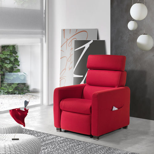 Fauteuil relax contemporain - Mila - IL BENESSERE - en cuir / en tissu / en bois