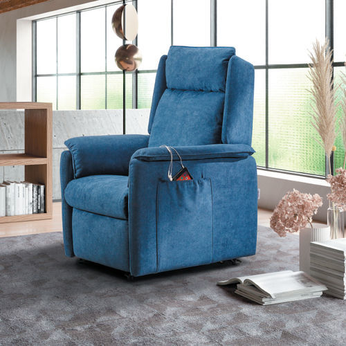 Fauteuil relax contemporain - Nicole - IL BENESSERE - en cuir / en tissu / en bois