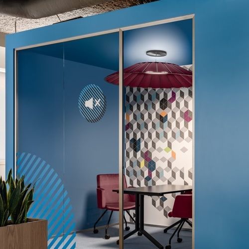 Lampe en feutre acoustique - CONE - flexxica - suspension / en acier à revêtement par poudre / en tissu