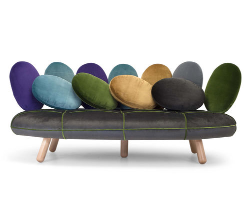 Banquette modulable - GALET - LILIPOPART - design Pop / en tissu / avec piètement en bois