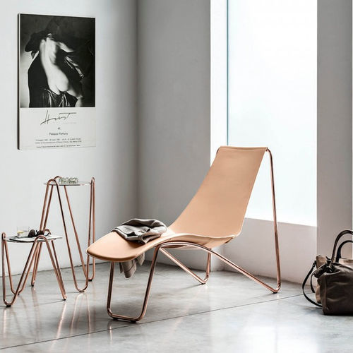 Chaise longue contemporaine - DIANE  - LILIPOPART - en cuir / en métal / contract