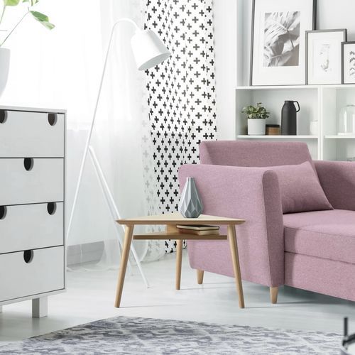 Table d'appoint contemporaine - 535  - FRANCEBANON - en MDF / avec piètement en hêtre / triangulaire