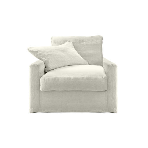 Fauteuil contemporain - BRUGES - HOME SPIRIT - en tissu / en hêtre / avec coussin amovible