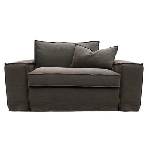 Fauteuil design - CHARLES XL - HOME SPIRIT - en mousse / en lin / en plumes