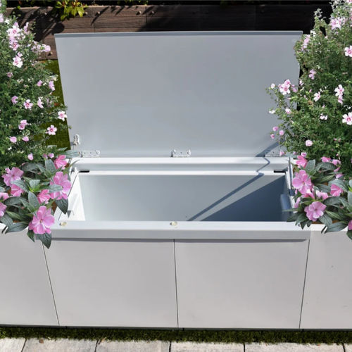 Banc avec rangement - DOMINO Srl - contemporain / en acier galvanisé / sans dossier