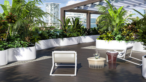 Jardinière en métal peint - DOMINO Srl - courbée / modulable / sur mesure