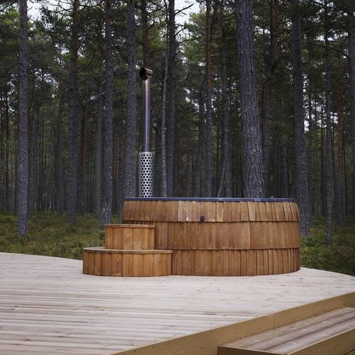 Spa hors-sol - Iglucraft OÜ - rond / 5 places / en bois
