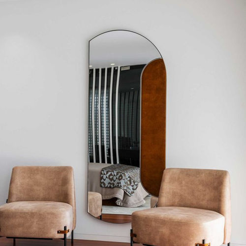 Miroir mural - Bridge - Stylish Club - contemporain / en forme de D / en tissu
