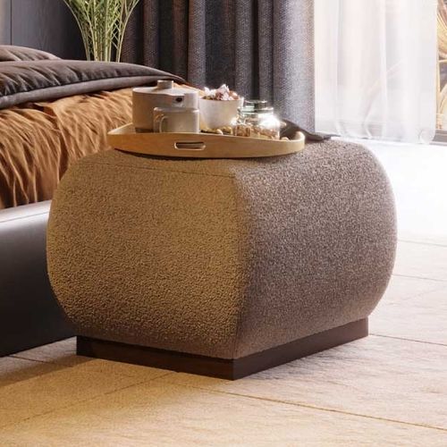 Tabouret contemporain - Club - Stylish Club - en tissu / avec piètement en noyer / modulable