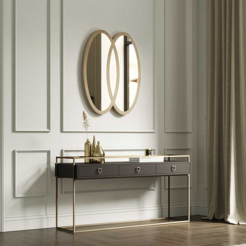 Console contemporaine - Cocktail - Stylish Club - en chêne / avec piètement en laiton / rectangulaire