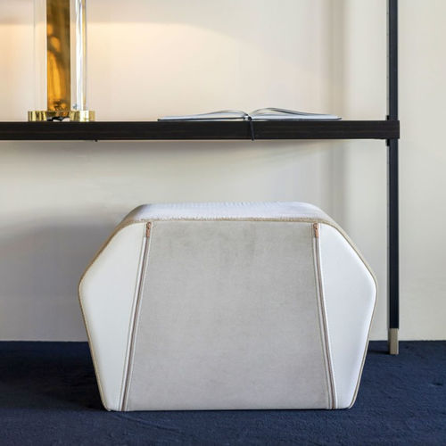 Tabouret contemporain - Cocktail - Stylish Club - en tissu / avec piètement en tissu / blanc