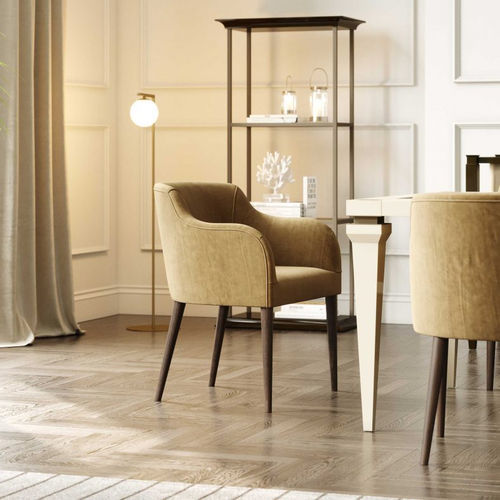 Chaise contemporaine - Cannes - Stylish Club - d'intérieur / en tissu / avec piètement en plaqué bois