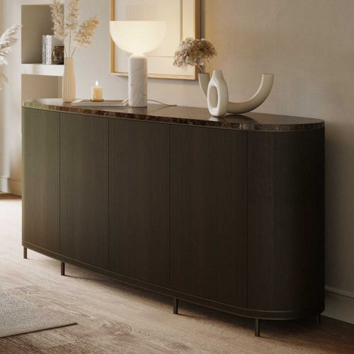 Buffet contemporain - Cannes - Stylish Club - en placage de bois / en marbre / à portes battantes