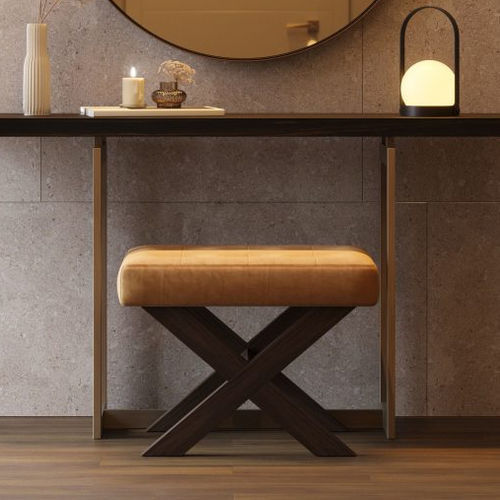 Tabouret contemporain - Bridge - Stylish Club - en tissu / avec piètement en plaqué bois / modulable