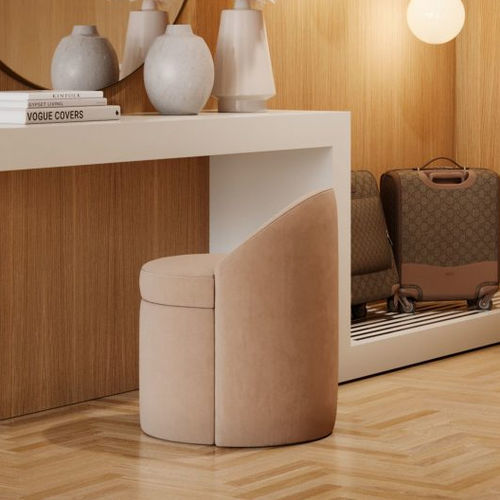 Tabouret contemporain - Elis - Stylish Club - en tissu / avec piètement en tissu / piètement central