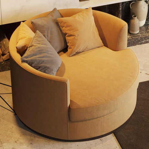 Fauteuil contemporain - Empire - Stylish Club - en velours / en bronze / avec coussin amovible