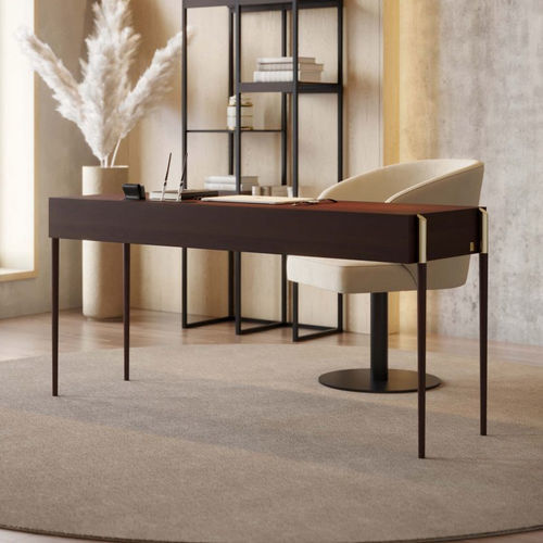 Bureau sur pied - Her II - Stylish Club - contemporain / en placage de bois / droit