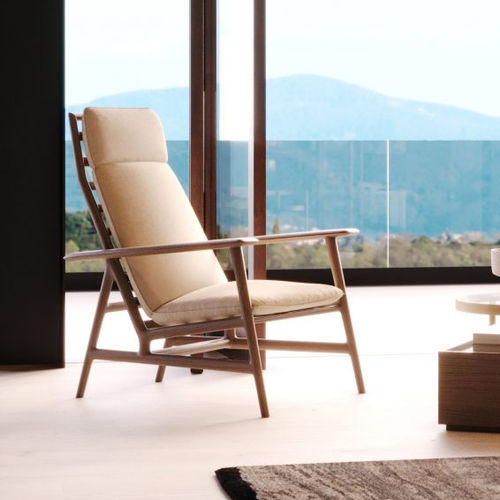 Fauteuil contemporain - Ripa - Stylish Club - en tissu / en placage de bois / avec coussin amovible