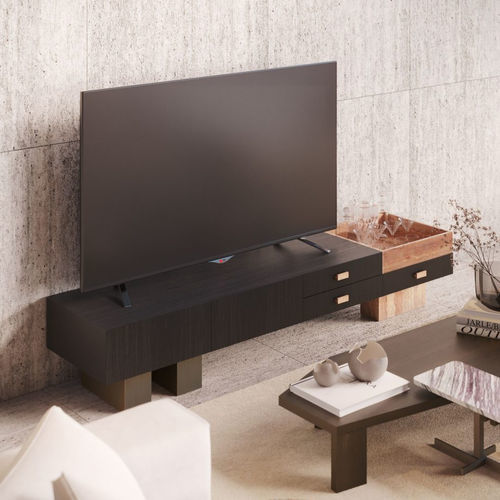 Meuble TV contemporain - Toro - Stylish Club - avec tiroirs / avec rangement intégré / en placage de bois