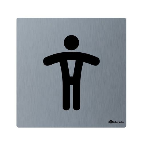 Pictogramme de porte pour porte - GSM008 - Merida. Sp. z o.o. - à porte / en acier inoxydable satiné / à coller