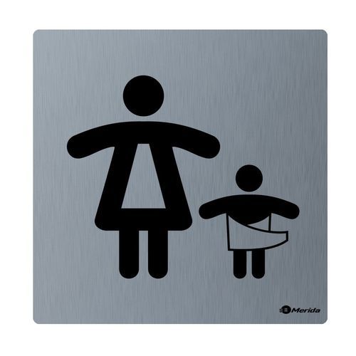 Pictogramme de porte à porte - GSM010 - Merida. Sp. z o.o. - en acier inoxydable satiné / à coller / pour sanitaire