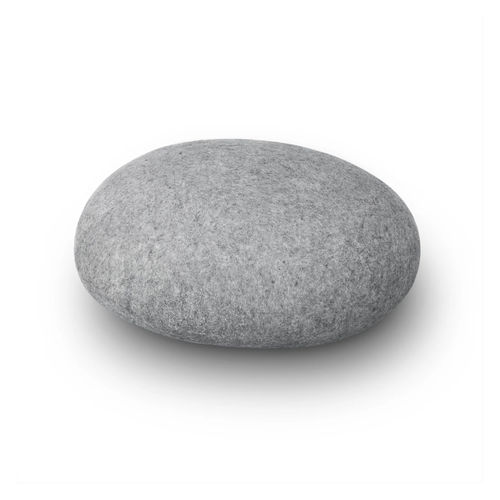 Pouf contemporain - SOLID - Katsu Stones - en laine / rond / fait main