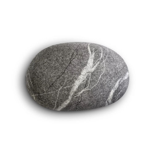 Pouf contemporain - STILL - Katsu Stones - en laine / rond / fait main