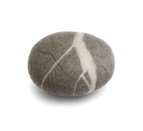 Pouf contemporain - HAIKU - Katsu Stones - en laine / rond / fait main