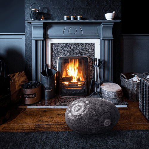 Pouf contemporain - SCANDINAVIAN MOSS - Katsu Stones - en laine / rond / fait main