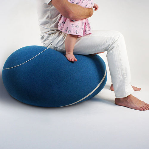 Pouf contemporain - JUNO - Katsu Stones - en laine / ovale / fait main
