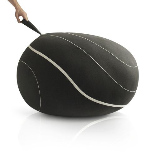 Pouf contemporain - MOBY DICK - Katsu Stones - en laine / ovale / fait main