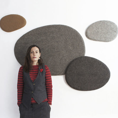 Panneau acoustique pour mur - SAGA - Katsu Stones - en laine / géométrique / gris