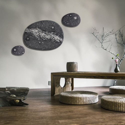 Panneau acoustique pour mur - MILKY WAY - Katsu Stones - en laine / géométrique / gris