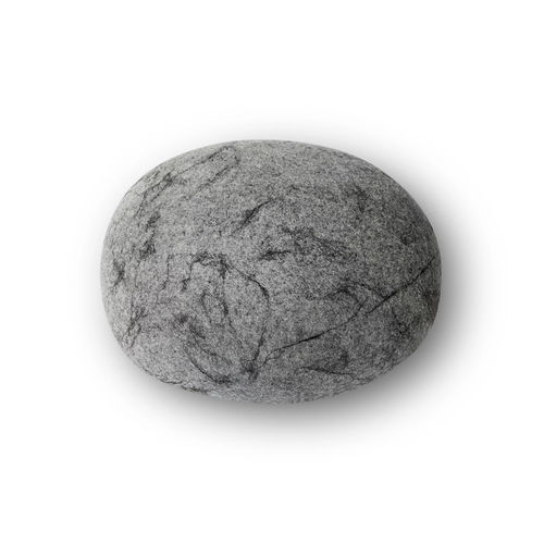 Pouf contemporain - NORD - Katsu Stones - en laine / ovale / fait main