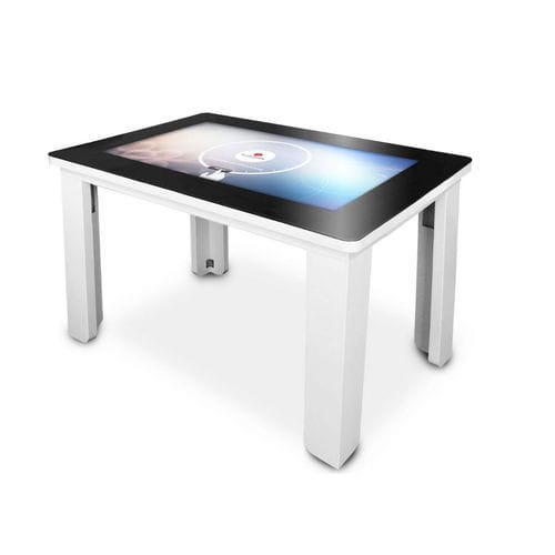 Table contemporaine - QUADRA - DYMENSION - en métal / avec piètement en métal / rectangulaire