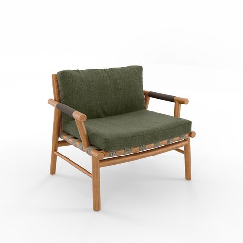 Fauteuil design - UZ  - Yaaz - en teck / en teck / en corde