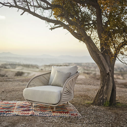 Fauteuil design - BARLA  - Yaaz - en Sunbrella® / en aluminium / en corde