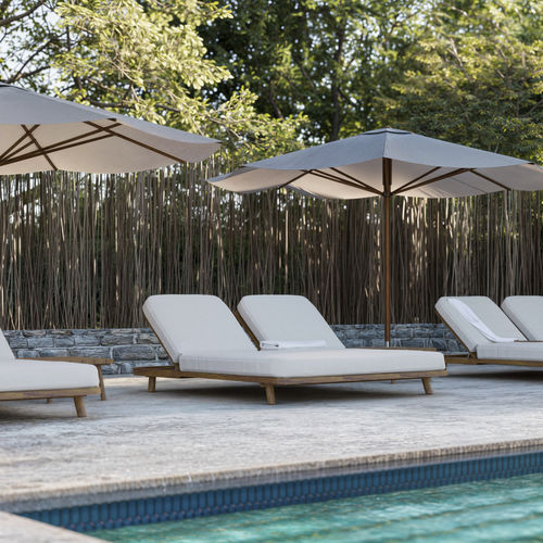 Bain de soleil design - UZ - Yaaz - en Sunbrella® / en teck / de piscine